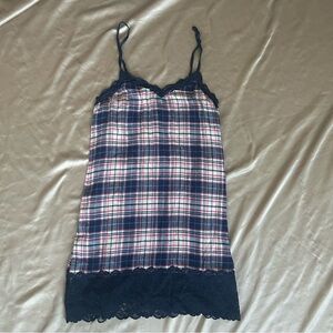 Aerie Purple Plaid Cami Dress